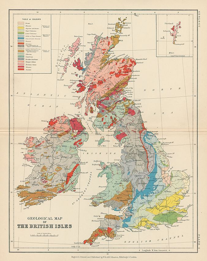 Geological Map of the British Isles, 1892