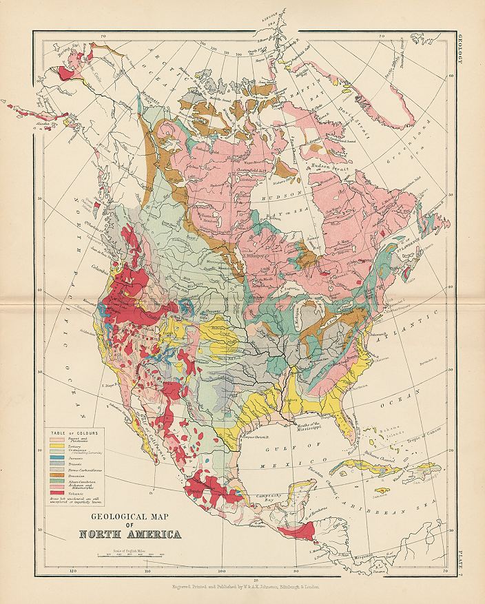 Geological Map of North America, 1892