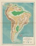 Physical Map of South America, 1892