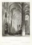 France, Paris, Church of St.Eustache interior, 1840