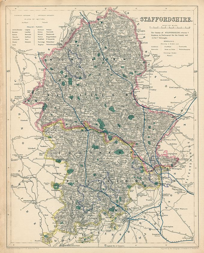 Staffordshire map, 1844