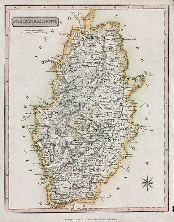 Nottinghamshire map, 1819