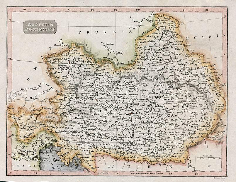 Austria map, 1820