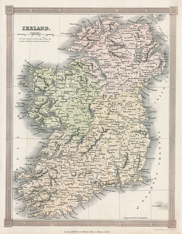 Ireland map, 1836