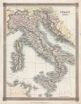 Italy map, 1836