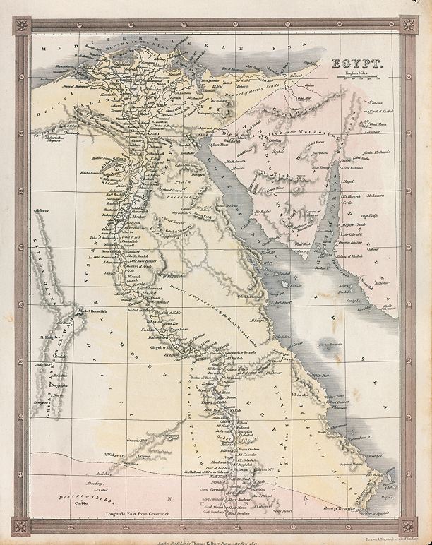 Egypt map, 1836