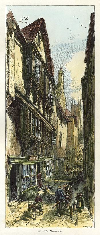Devon, Street in Dartmouth, 1875