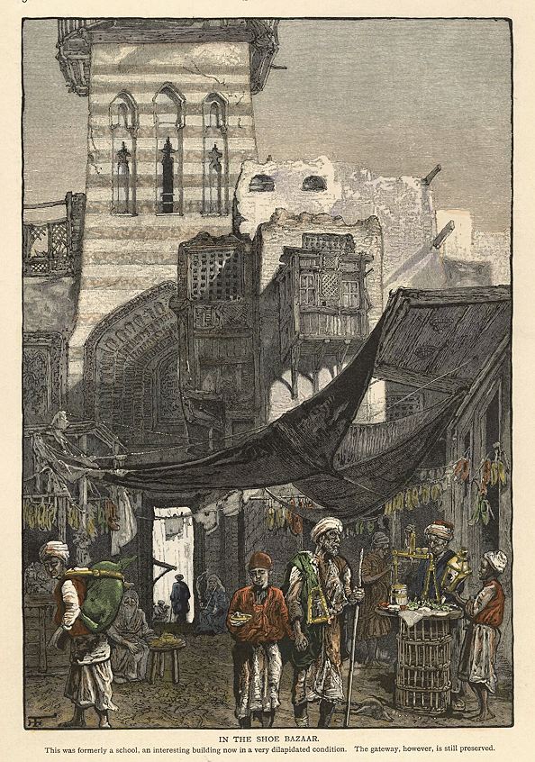 Cairo, the Shoe Bazaar, 1875