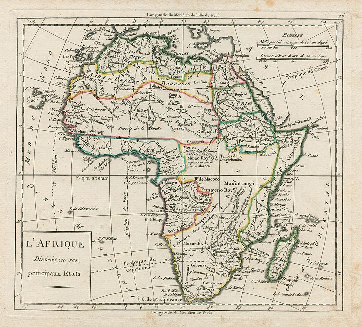 Africa map, 1800