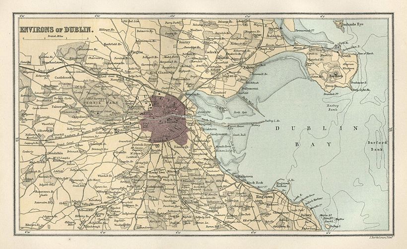 Dublin environs map, 1886