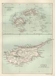 Fiji Islands and Cyprus maps, 1886