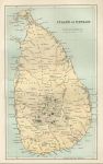 Sri Lanka (Ceylon) map, 1886