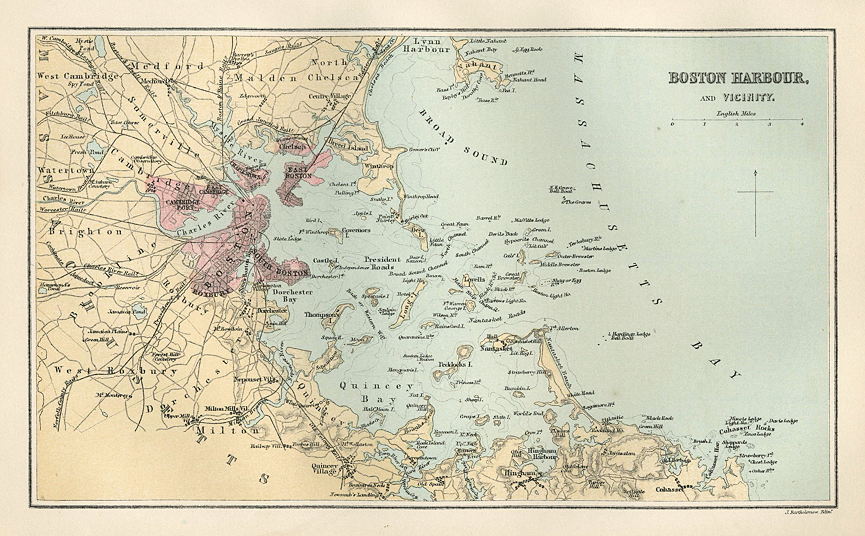 Boston Harbour map, 1886