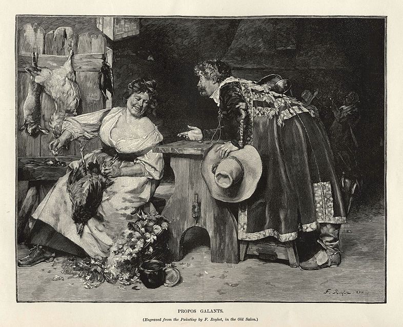 'Propos Galants', wood engraving after F.Roybet, 1893