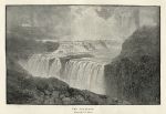 Iceland, the Gullfoss, wood engraving, 1893