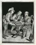 Backgammon players, Victorian lithograph, about 1840