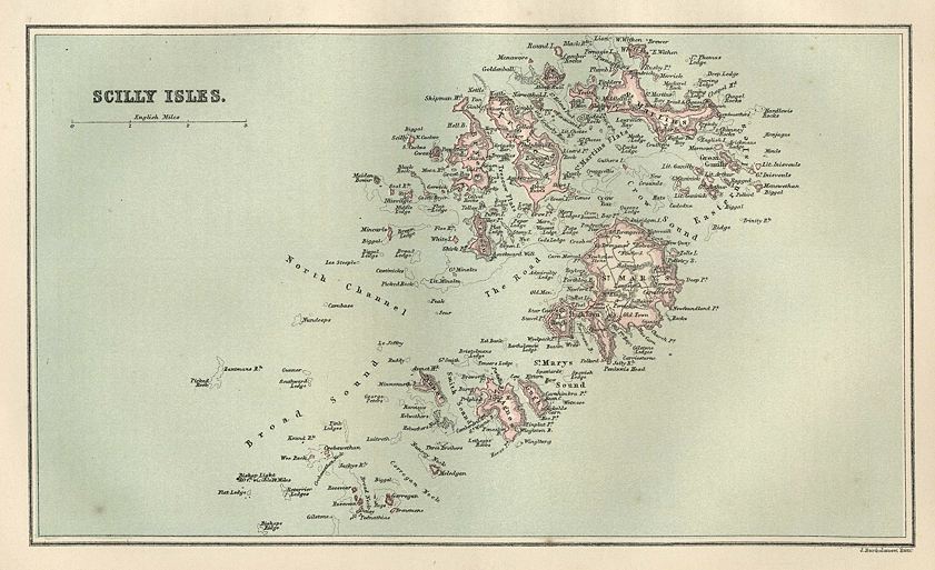Scilly Isles map, 1886