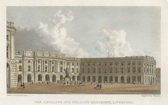 Liverpool, Exchange and Nelson's Monument, 1832