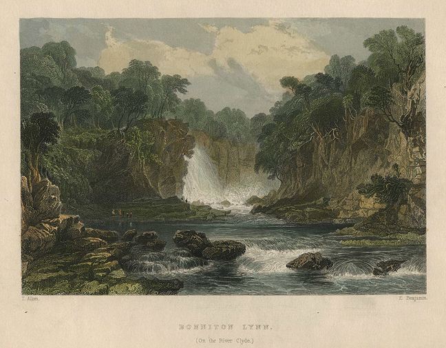 Scotland, Bonniton Lynn on the Clyde, 1840