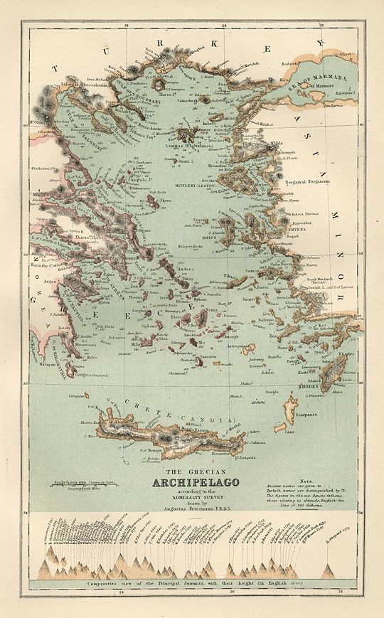 Grecian Archipelago map, 1886