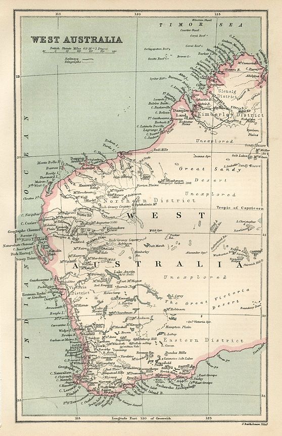 West Australia map, 1886