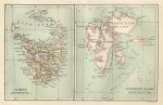 Tasmania & Spitzbergen Islands map, 1886