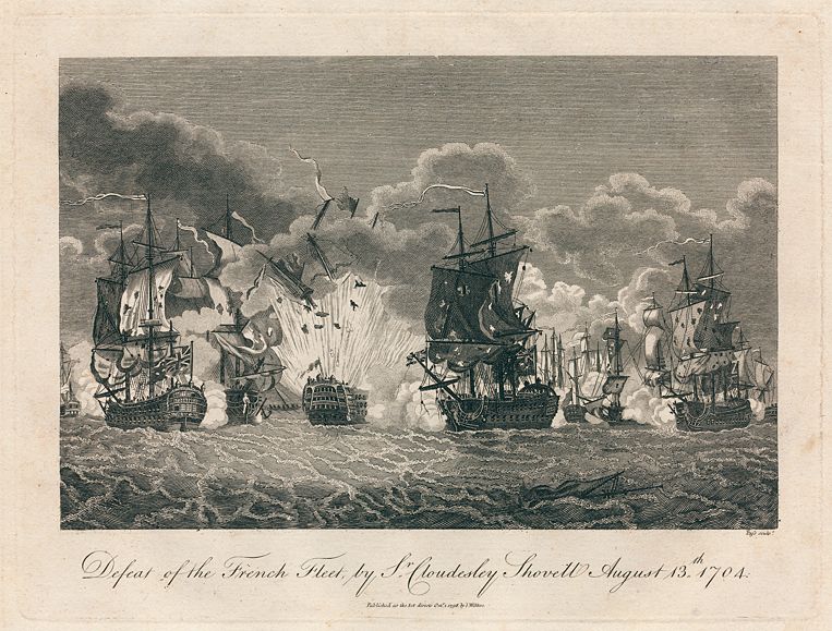 Defeat of the French Fleet by Sir Cloudesley Shovell, in 1704
