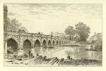 Warwickshire, Stratford Bridge, etching, 1885