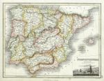 Spain & Portugal, Wyld General Atlas, about 1823