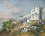 Jerusalem, The Golden Gate, painting after Bartlett, 1847