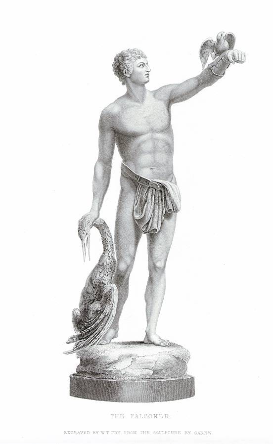 The Falconer, sculpture, 1866