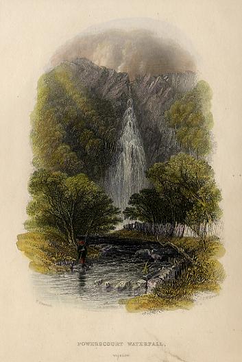 Ireland, Wicklow, Powerscourt Waterfall, 1841