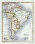 South America, miniature map, 1830