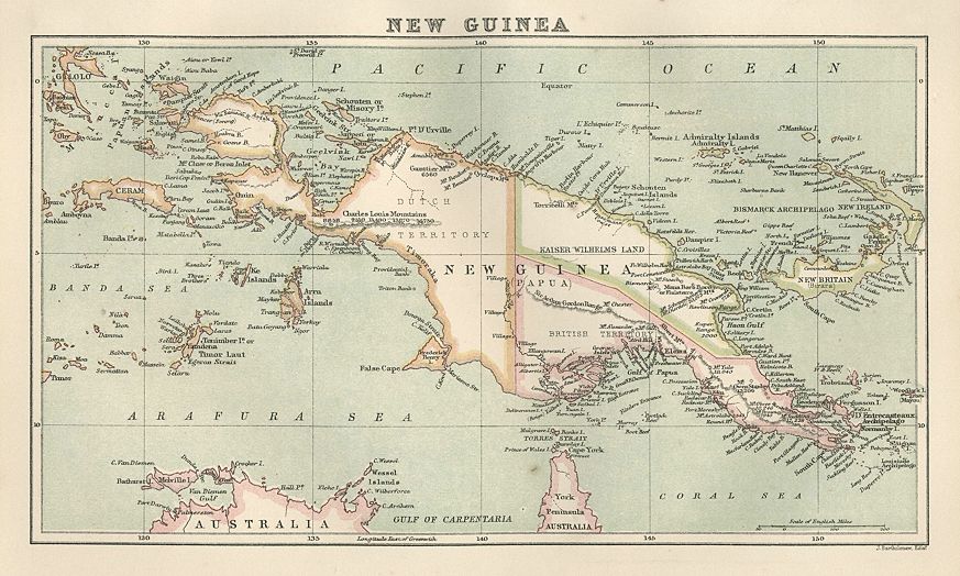 New Guinea map, 1886