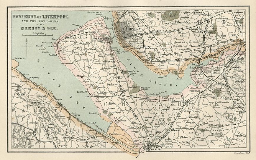 Environs of Liverpool, estuaries of the Mersey & Dee, 1886
