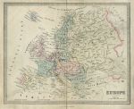 Europe map, 1850
