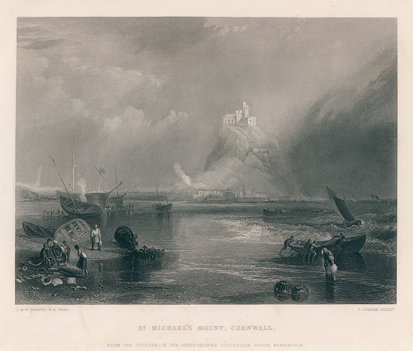 Cornwall, St.Michael's Mount, after Turner, 1862