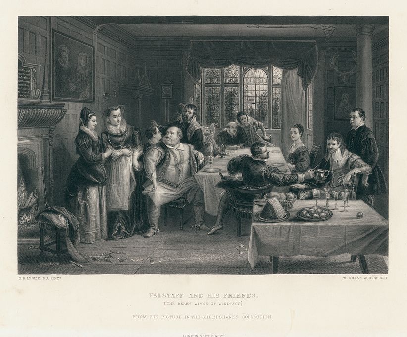 Falstaff and his Friends, (Merry Wives...), after Leslie, 1868