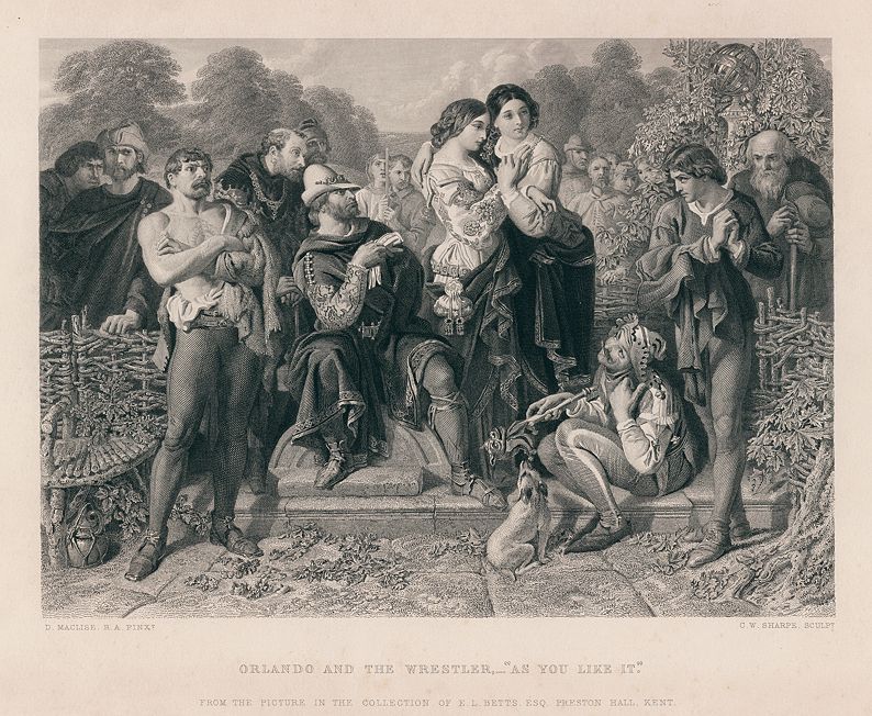 Orlando and the Wrestler, (Shakespeare), after Maclise, 1868