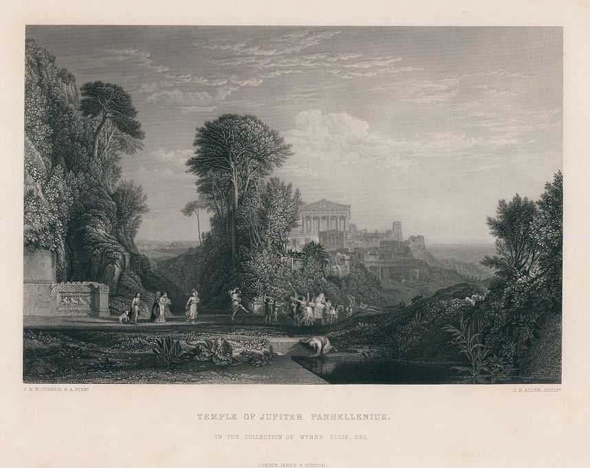 Greece, Aegina, Temple of Jupiter Panhellenius, after Turner, 1864