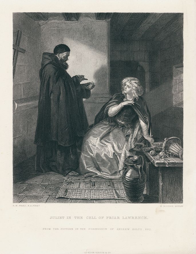 Juliet in the Cell of Friar Lawrence (Shakespeare), after Ward, 1873
