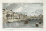 Ireland, Dublin, Cloth Mart, Home's Hotel & Queen's Bridge, Ushers's Quay, 1831