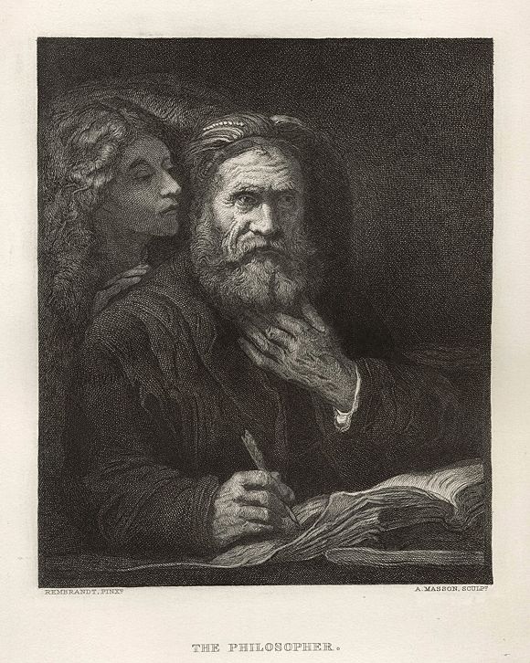 The Philosopher, after Rembrandt, 1878