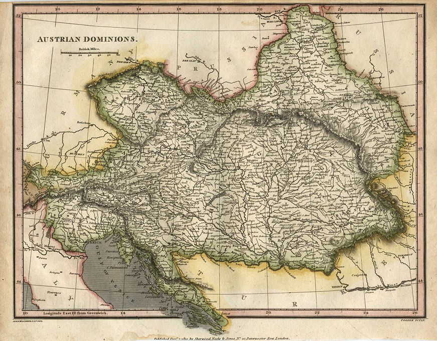 Austria map, 1811
