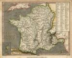 France in Departments map, 1811