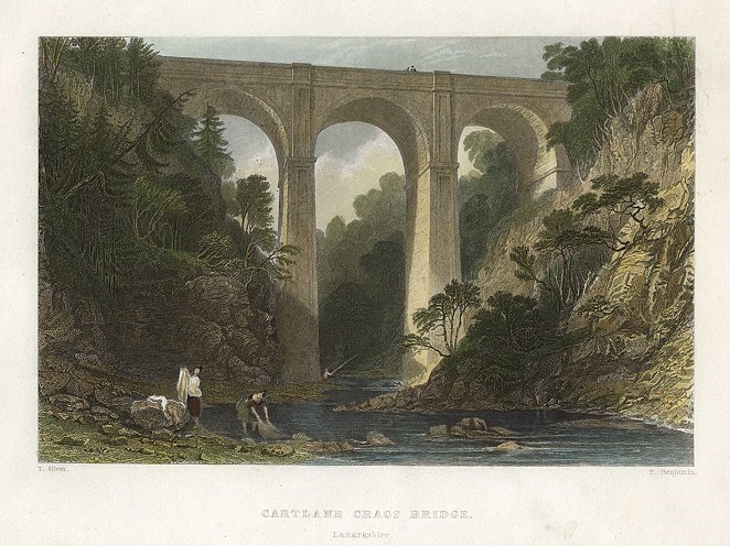 Scotland, Lanark, Cartland Crags Bridge, 1840