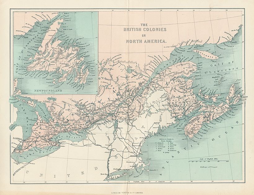 Canada, British Colonies in North America, c1869