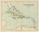 West Indies map, c1880