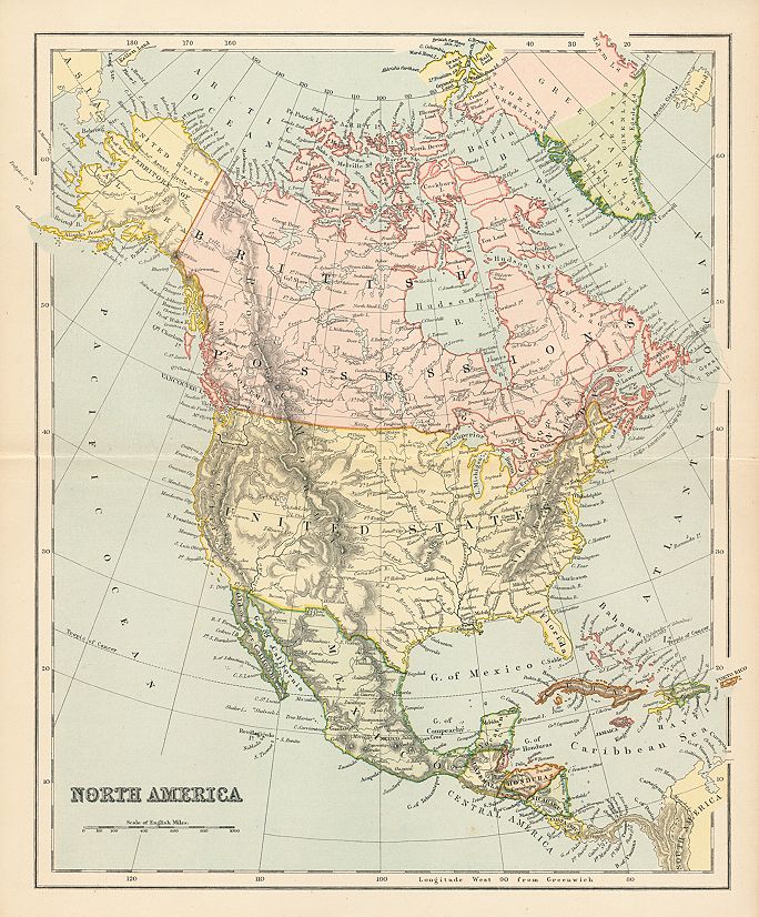 North America map, c1870