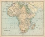 Africa map, c1865